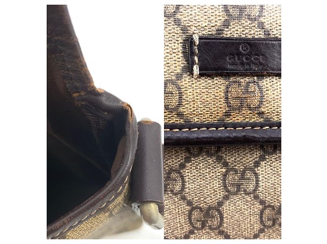 Borsa a tracolla Gucci in PVC marrone - vista 9
