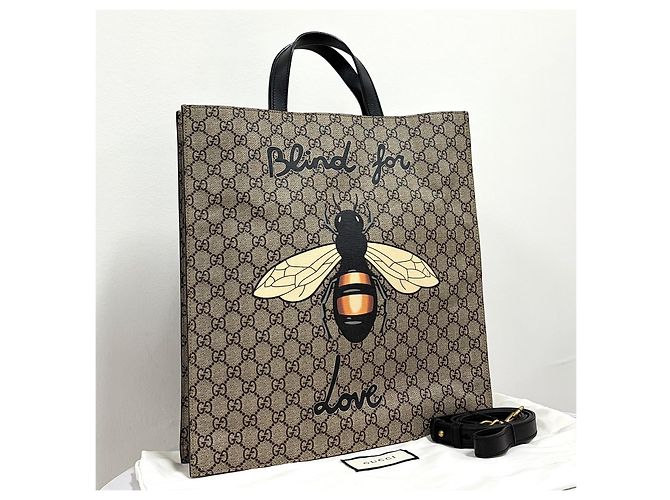Gucci Borsa Tote Supreme Logo Bee - vista 3