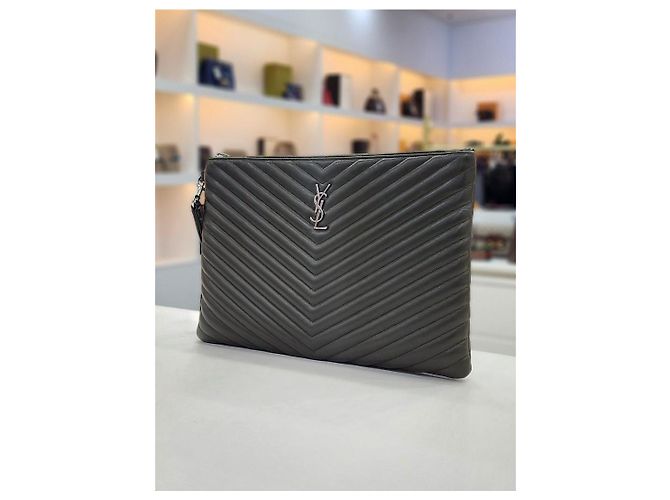 Autre Marque Clutch Grande Matelassé Argento - vista 3