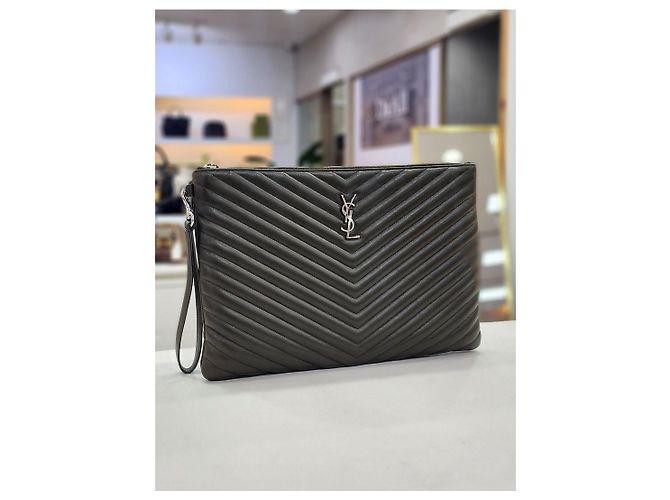 Autre Marque Clutch Grande Matelassé Argento - vista 4