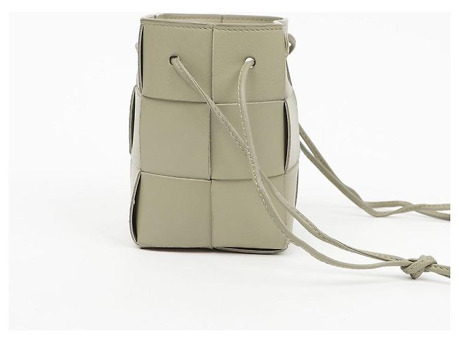 Bottega Veneta Mini Borsa a Secchiello Cassette in Pelle Trevertine - vista 4