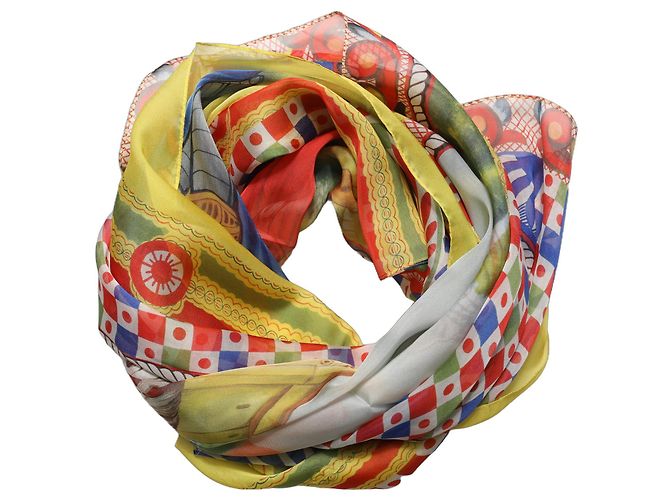 Dolce & Gabbana Foulard in seta Carretto multicolore - vista 2