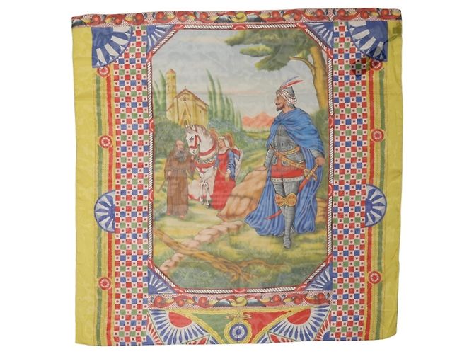 Dolce & Gabbana Foulard in seta Carretto multicolore - vista 3