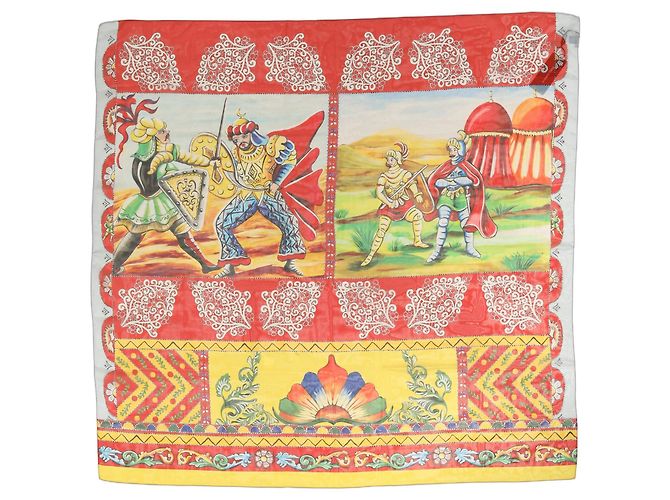 Dolce & Gabbana Foulard quadrato in seta stampata multicolore - vista 2