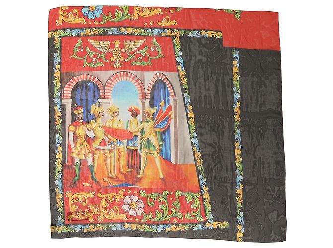 Dolce & Gabbana Multicolor Silk Printed Square Foulard Scarf - view 2