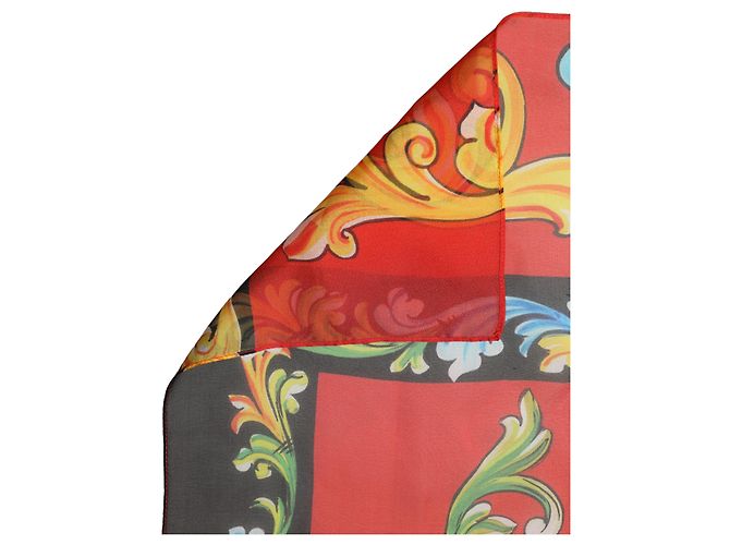 Dolce & Gabbana Multicolor Silk Printed Square Foulard Scarf - view 3