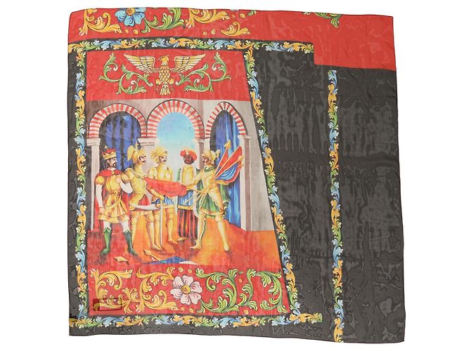 Dolce & Gabbana Multicolor Silk Printed Square Foulard Scarf - view 4