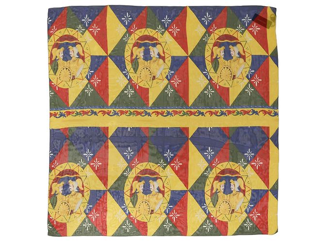 Dolce & Gabbana Foulard quadrato stampato in seta multicolore - vista 2
