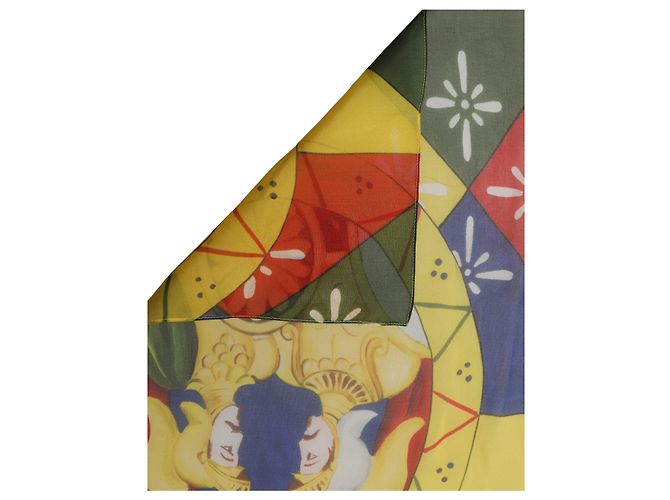 Dolce & Gabbana Foulard quadrato stampato in seta multicolore - vista 3