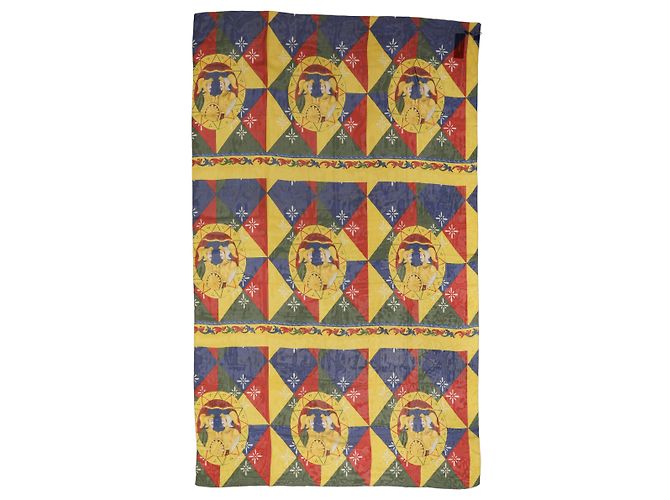 Dolce & Gabbana Sciarpa stola scialle in seta stampata multicolore - vista 2