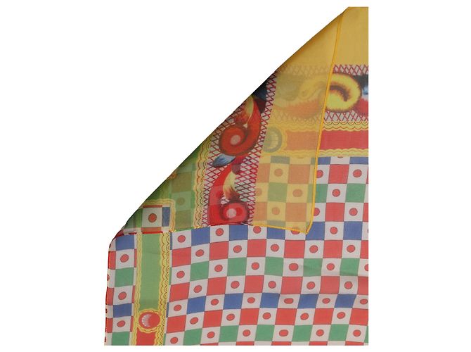 Dolce & Gabbana Stola sciarpa in seta con stampa Carretto multicolore - vista 3