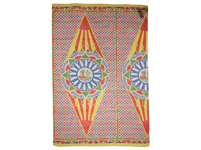 Dolce & Gabbana Stola in Seta con Stampa Carretto Multicolor - vista 2