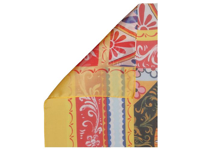 Dolce & Gabbana Foulard quadrato in seta stampato multicolore - vista 2