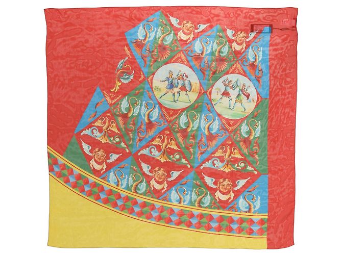 Dolce & Gabbana Foulard quadrato stampato in seta multicolore - vista 2