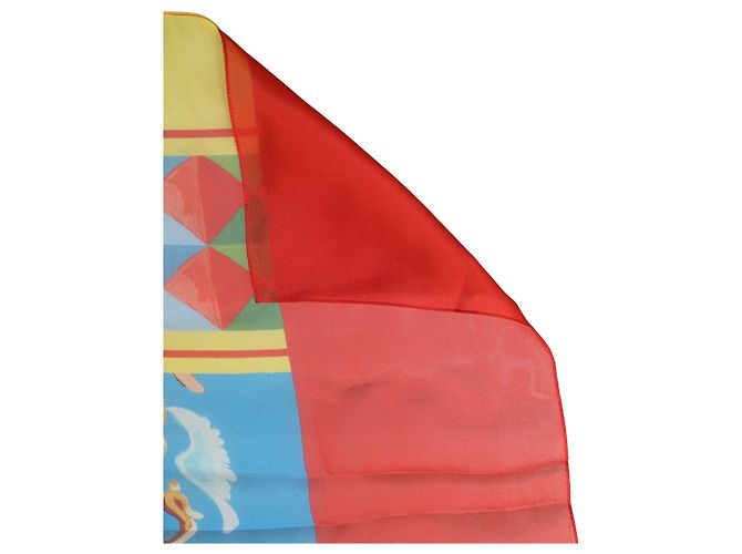 Dolce & Gabbana Foulard quadrato stampato in seta multicolore - vista 3
