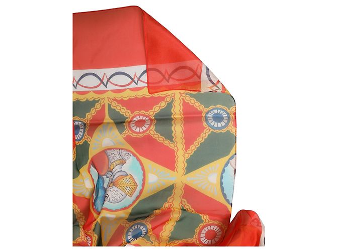 Dolce & Gabbana Sciarpa stola scialle in seta stampata multicolore - vista 3