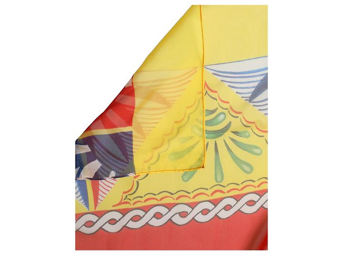 Dolce & Gabbana Foulard quadrato stampato in seta multicolore - vista 3
