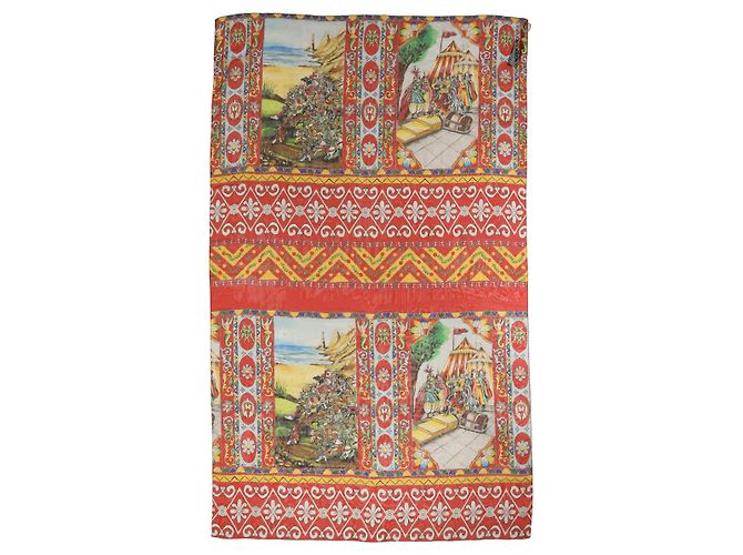 Dolce & Gabbana Sciarpa Stola in Seta Stampata Multicolore - vista 2