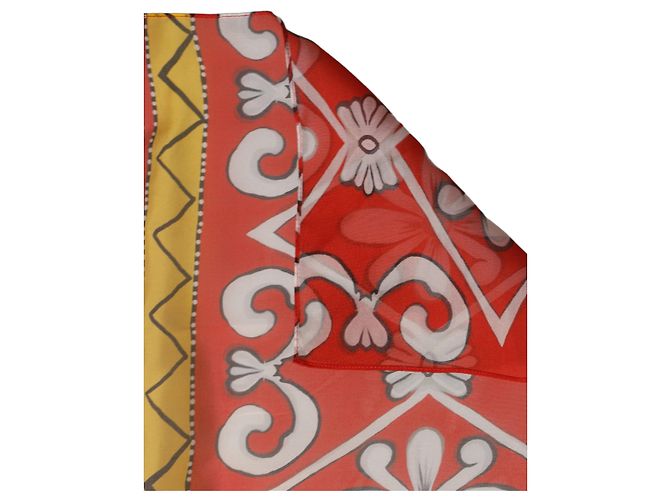 Dolce & Gabbana Sciarpa Stola in Seta Stampata Multicolore - vista 3