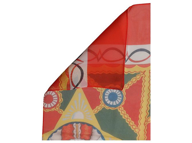 Dolce & Gabbana Foulard quadrato stampato in seta multicolore - vista 2