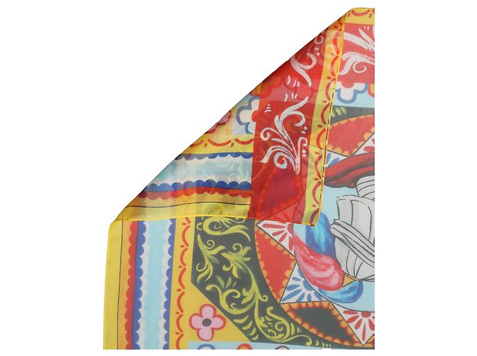 Dolce & Gabbana Foulard quadrato in seta stampato multicolore - vista 2