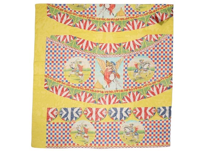 Dolce & Gabbana Multicolor Silk Carretto Foulard Scarf - view 2