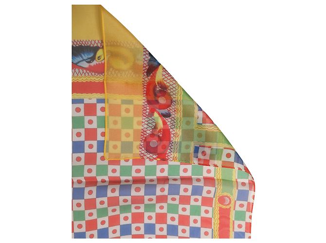 Dolce & Gabbana Lenço Stole em seda com estampa Carretto multicolorida - vista 3