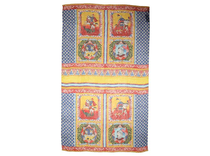Dolce & Gabbana Sciarpa Stola Carretto in Seta Multicolor - vista 2
