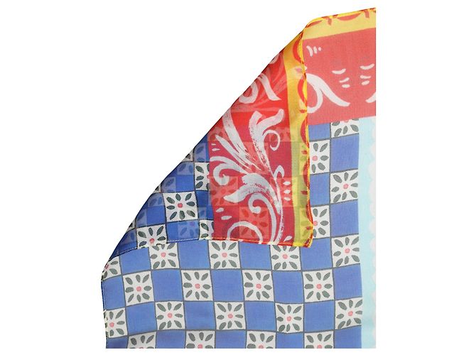 Dolce & Gabbana Sciarpa Stola Carretto in Seta Multicolor - vista 3