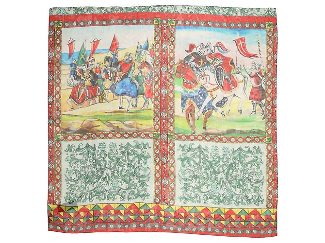 Dolce & Gabbana Foulard in seta stampato multicolore - vista 2