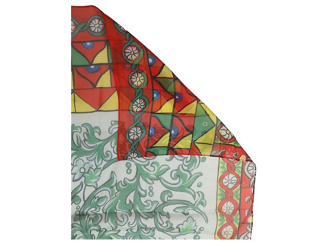 Dolce & Gabbana Foulard in seta stampato multicolore - vista 3