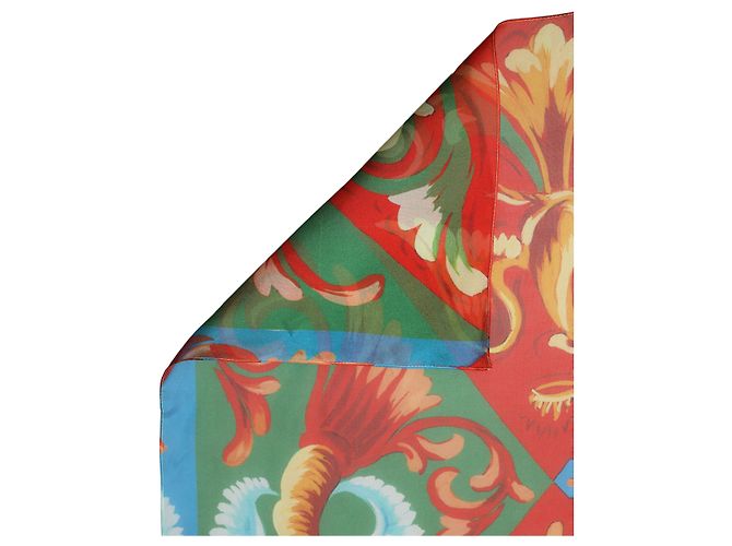 Dolce & Gabbana Foulard quadrato in seta stampato multicolore - vista 2
