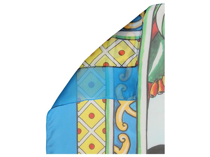 Dolce & Gabbana Foulard quadrato in seta stampato multicolore - vista 2
