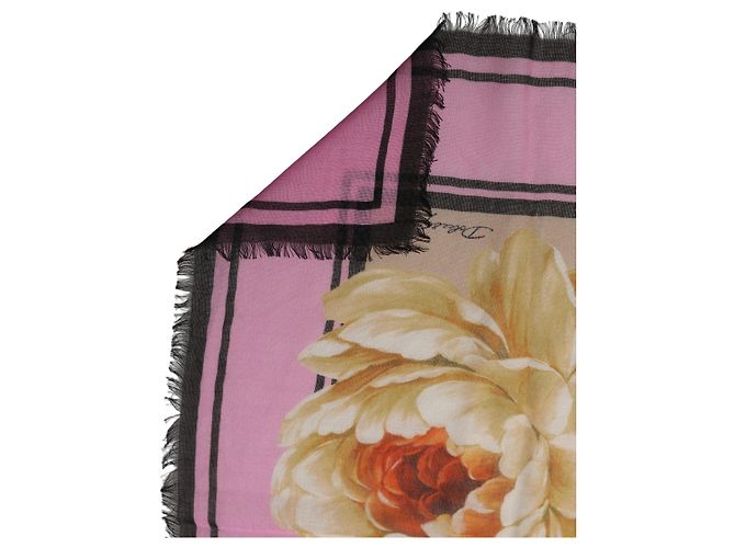 Dolce & Gabbana Sciarpa Foulard in Cashmere Floreale Multicolor - vista 2