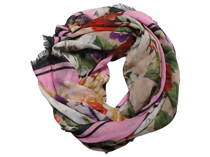 Dolce & Gabbana Sciarpa Foulard in Cashmere Floreale Multicolor - vista 3