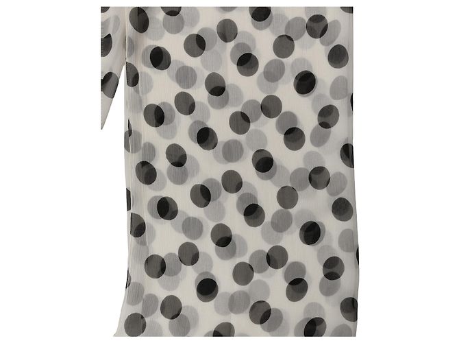 Dolce & Gabbana Sciarpa stola a pois bianco e nero - vista 3