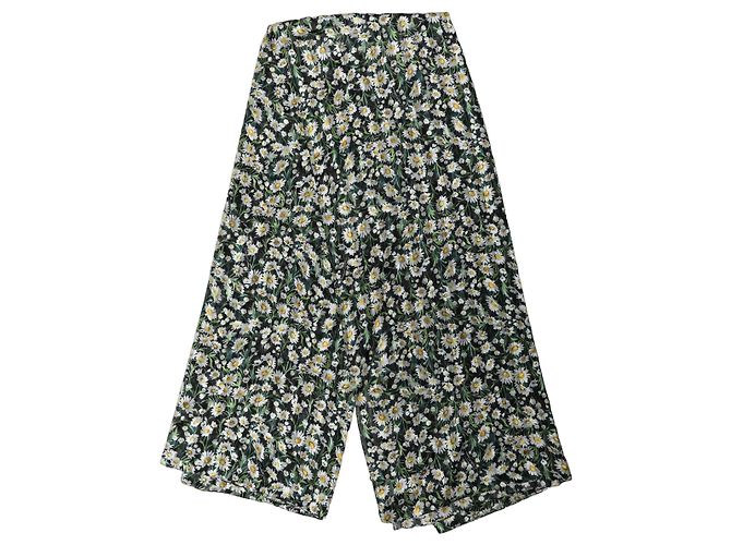 Dolce & Gabbana Stola lunga in chiffon di seta nera con margherite - vista 2