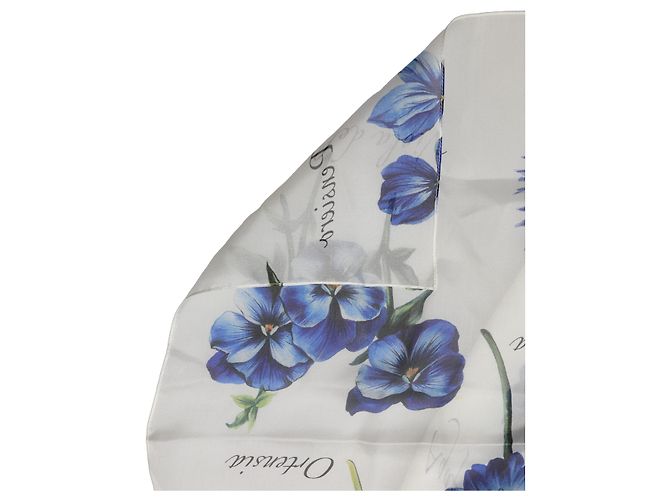 Dolce & Gabbana Stola lunga in chiffon di seta bianca floreale - vista 3