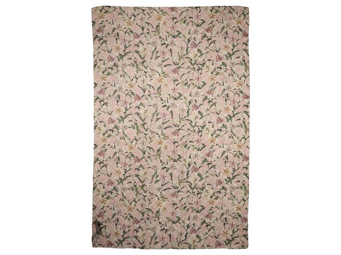 Dolce & Gabbana Estola Longa Lenço de Chiffon de Seda Floral Rosa - vista 2