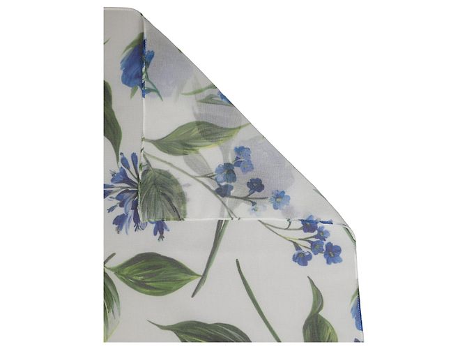 Dolce & Gabbana Sciarpa stola in poliestere floreale bianco e blu - vista 3