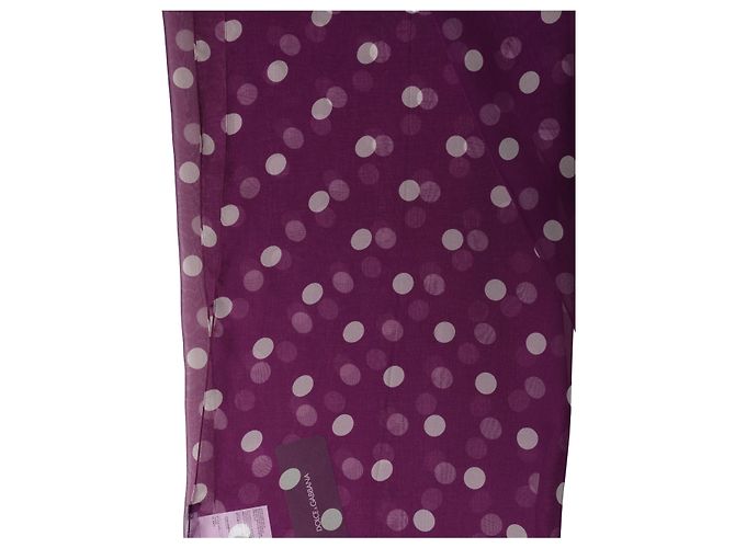 Dolce & Gabbana Xale estola lenço de bolinhas branco e roxo - vista 2