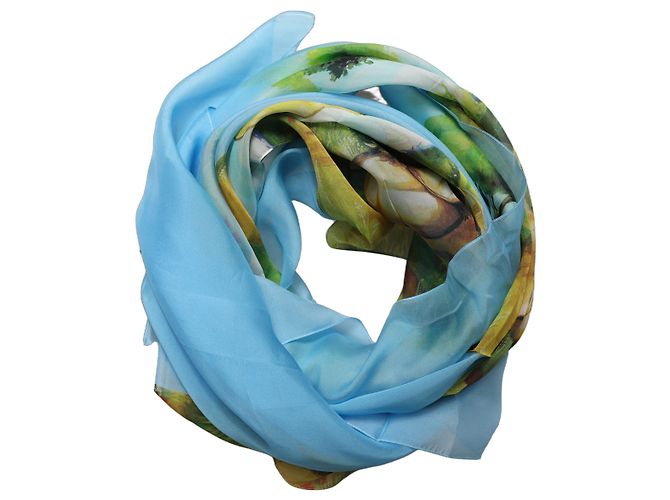 Dolce & Gabbana Seidentuch Foulard Landschaft Hellblau - Ansicht 3
