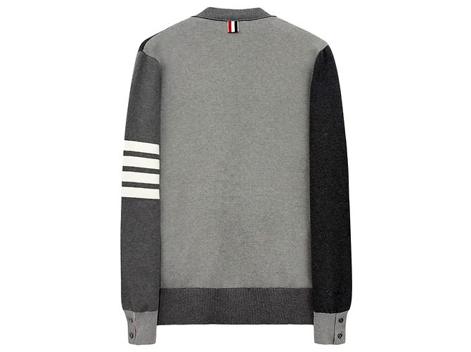 Thom Browne Strickjacke mit diagonalen Streifen Grau - Ansicht 8