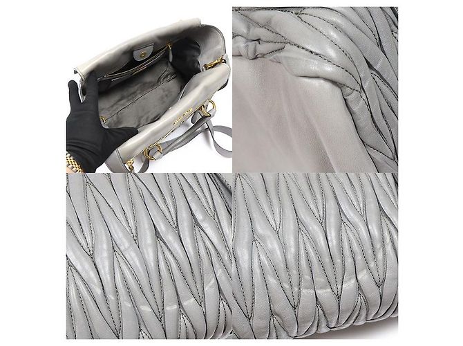 Miu Miu Graue Napa Matelassé Tote Bag - Ansicht 6