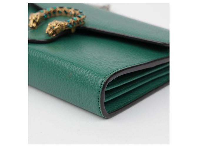 Gucci Cartera de cadena Mini Dionysus de piel Verde - vista 8