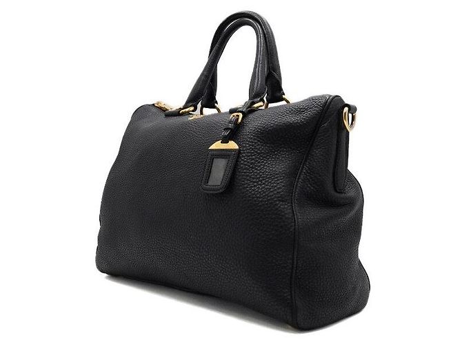 Prada Borsa tote e borsa a tracolla Black Vitello Dino - vista 2