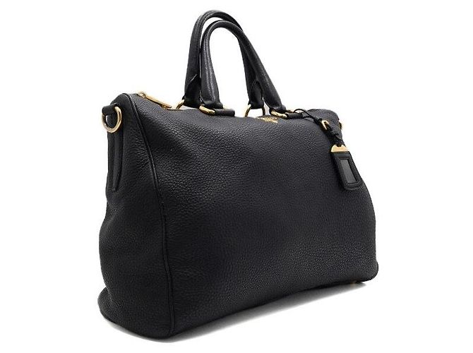 Prada Borsa tote e borsa a tracolla Black Vitello Dino - vista 3