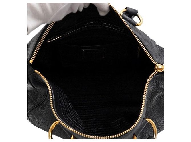 Prada Borsa tote e borsa a tracolla Black Vitello Dino - vista 5