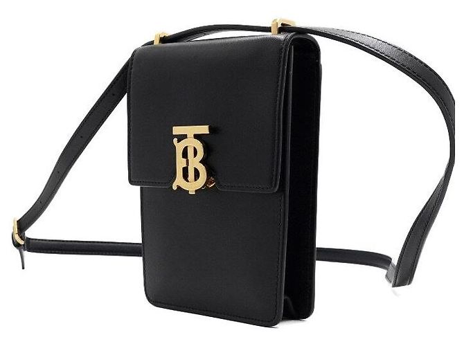 Burberry Mini borsa a tracolla porta cellulare in pelle nera - vista 2