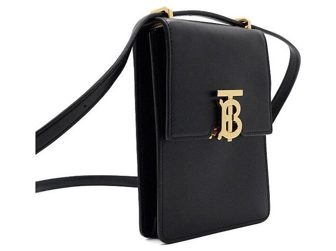 Burberry Mini borsa a tracolla porta cellulare in pelle nera - vista 3